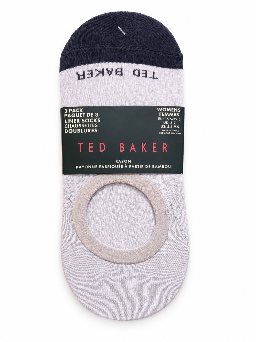 Ted Baker Men's No-Show Liner Socks - Navy & Light Gray